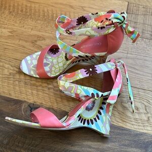 Enzo Angiolini vintage floral wedges